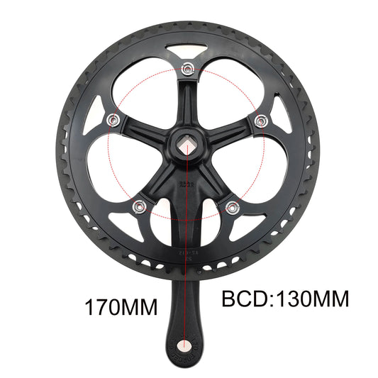 52T Single Speed 170mm Road Bike Folding Bicycle Crankset Aluminum alloy Bike Crank Set Chainwheel Sprocket Gearwheel