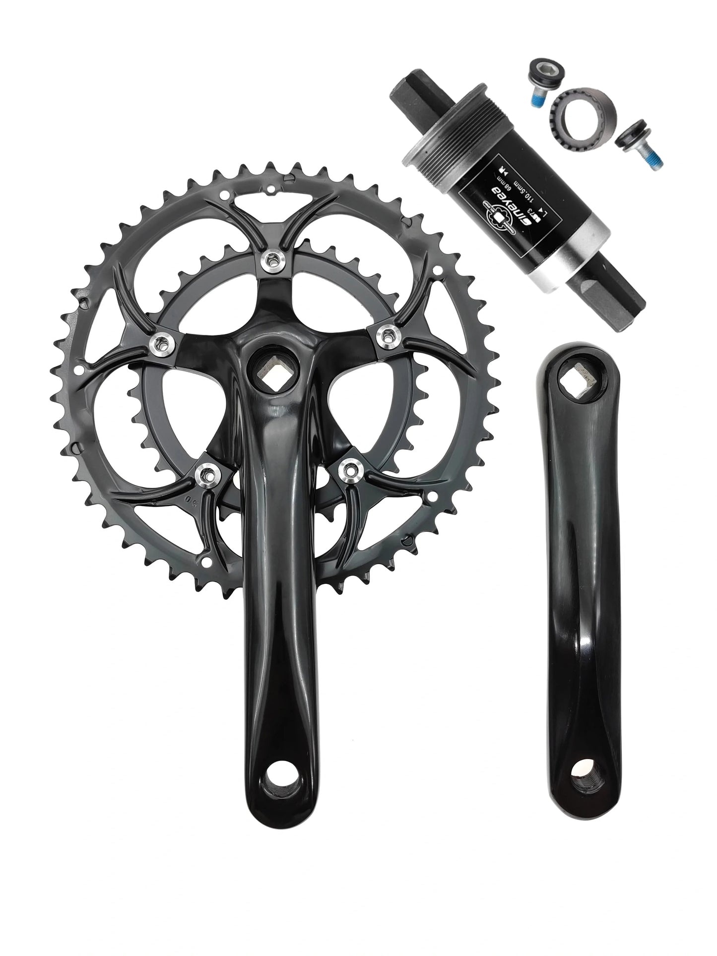 50/34T Road Bike Crankset BCD 110mm 8/9 Speed Diamond Hole Double Sprockets Bicycle Cranks Parts Chainwheel Bike Accessories