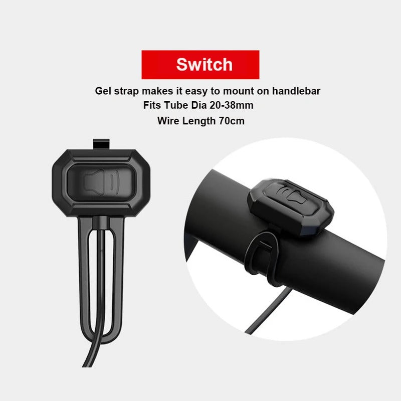 125db USB Charge Bicycle Electric Bell Cycle Motorcycle Scooter Trumpet Horn Optional Anti-theft alarm Siren & Remote Control