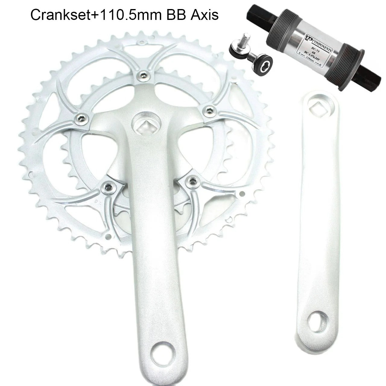 50/34T Road Bike Crankset BCD 110mm 8/9 Speed Diamond Hole Double Sprockets Bicycle Cranks Parts Chainwheel Bike Accessories
