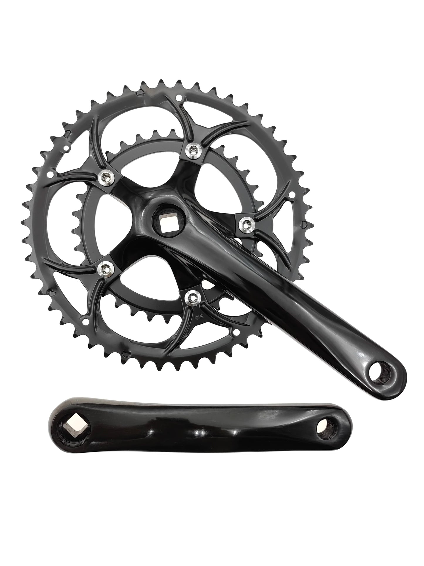 50/34T Road Bike Crankset BCD 110mm 8/9 Speed Diamond Hole Double Sprockets Bicycle Cranks Parts Chainwheel Bike Accessories