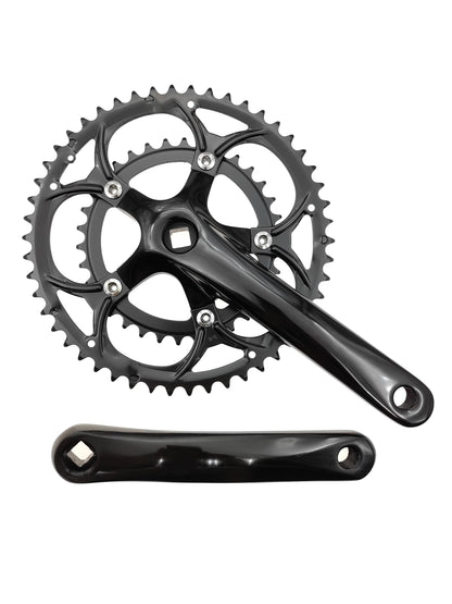 50/34T Road Bike Crankset BCD 110mm 8/9 Speed Diamond Hole Double Sprockets Bicycle Cranks Parts Chainwheel Bike Accessories