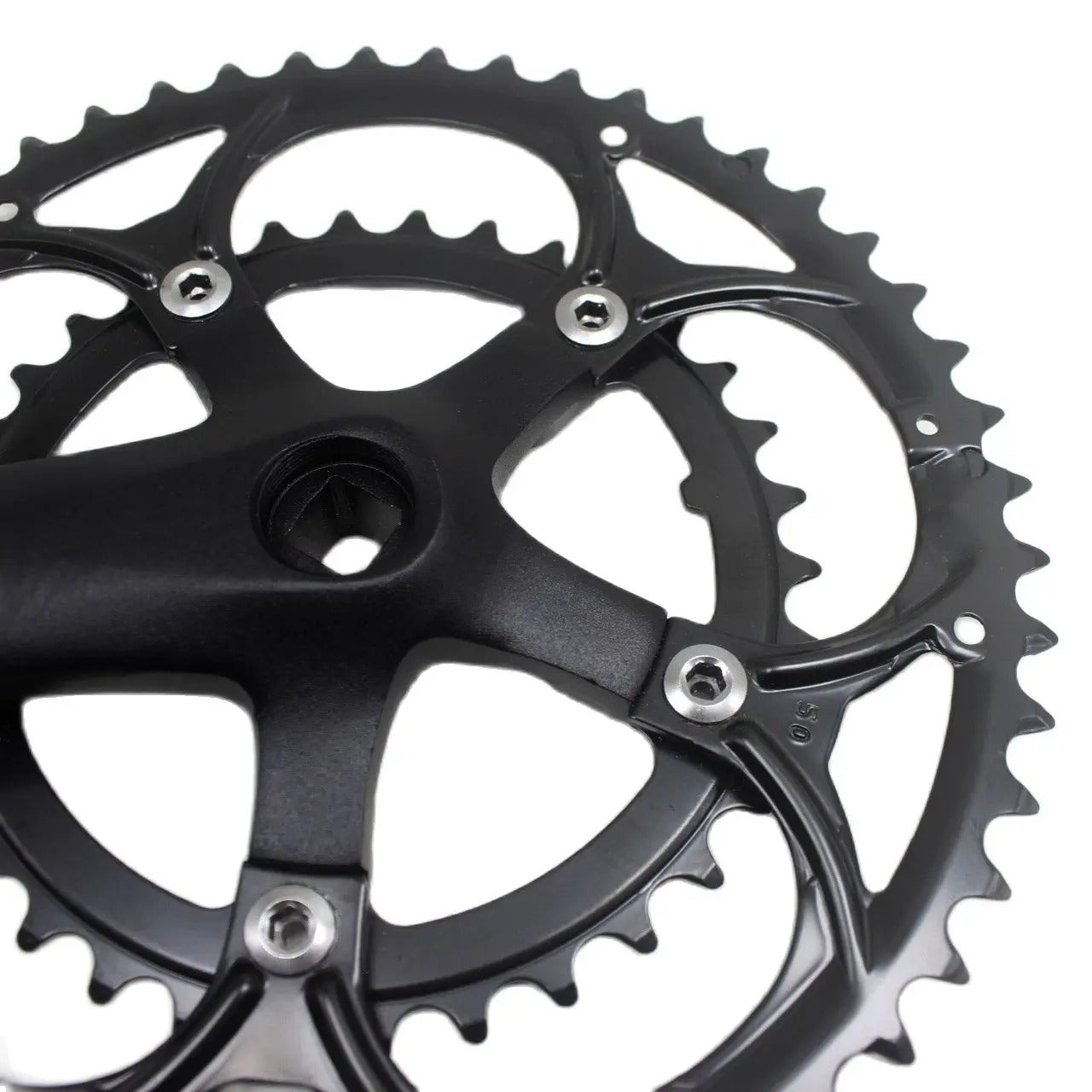 50/34T Road Bike Crankset BCD 110mm 8/9 Speed Diamond Hole Double Sprockets Bicycle Cranks Parts Chainwheel Bike Accessories