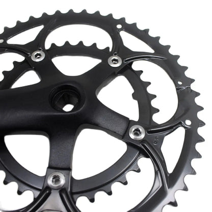 50/34T Road Bike Crankset BCD 110mm 8/9 Speed Diamond Hole Double Sprockets Bicycle Cranks Parts Chainwheel Bike Accessories
