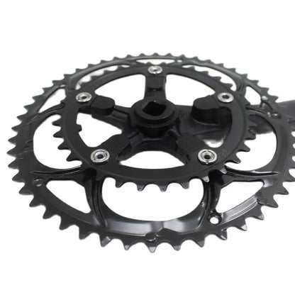 50/34T Road Bike Crankset BCD 110mm 8/9 Speed Diamond Hole Double Sprockets Bicycle Cranks Parts Chainwheel Bike Accessories