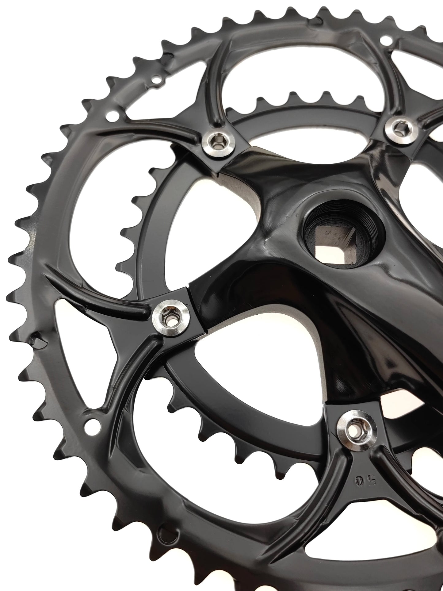 50/34T Road Bike Crankset BCD 110mm 8/9 Speed Diamond Hole Double Sprockets Bicycle Cranks Parts Chainwheel Bike Accessories