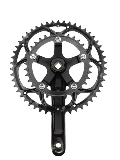 50/34T Road Bike Crankset BCD 110mm 8/9 Speed Diamond Hole Double Sprockets Bicycle Cranks Parts Chainwheel Bike Accessories
