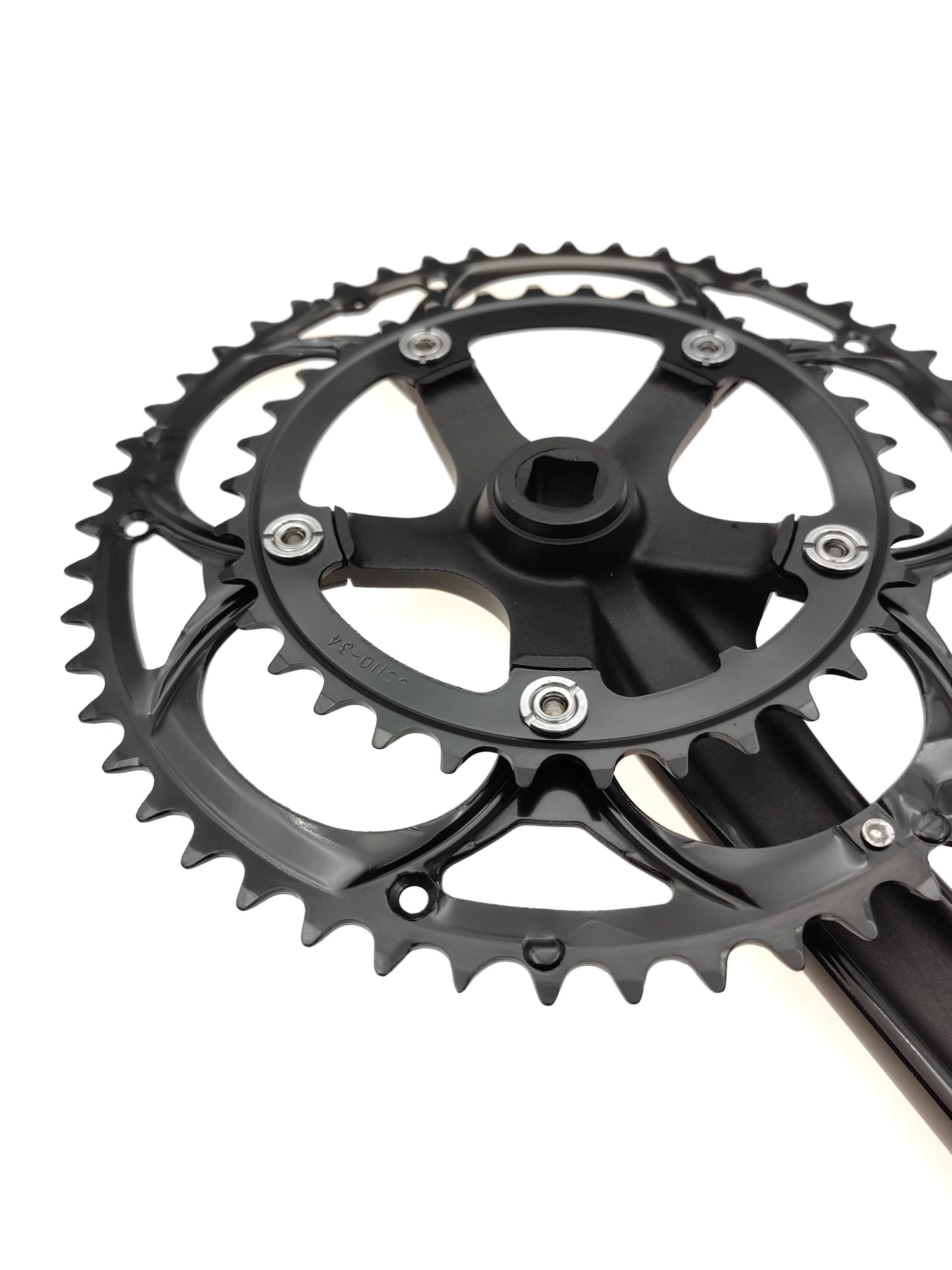 50/34T Road Bike Crankset BCD 110mm 8/9 Speed Diamond Hole Double Sprockets Bicycle Cranks Parts Chainwheel Bike Accessories
