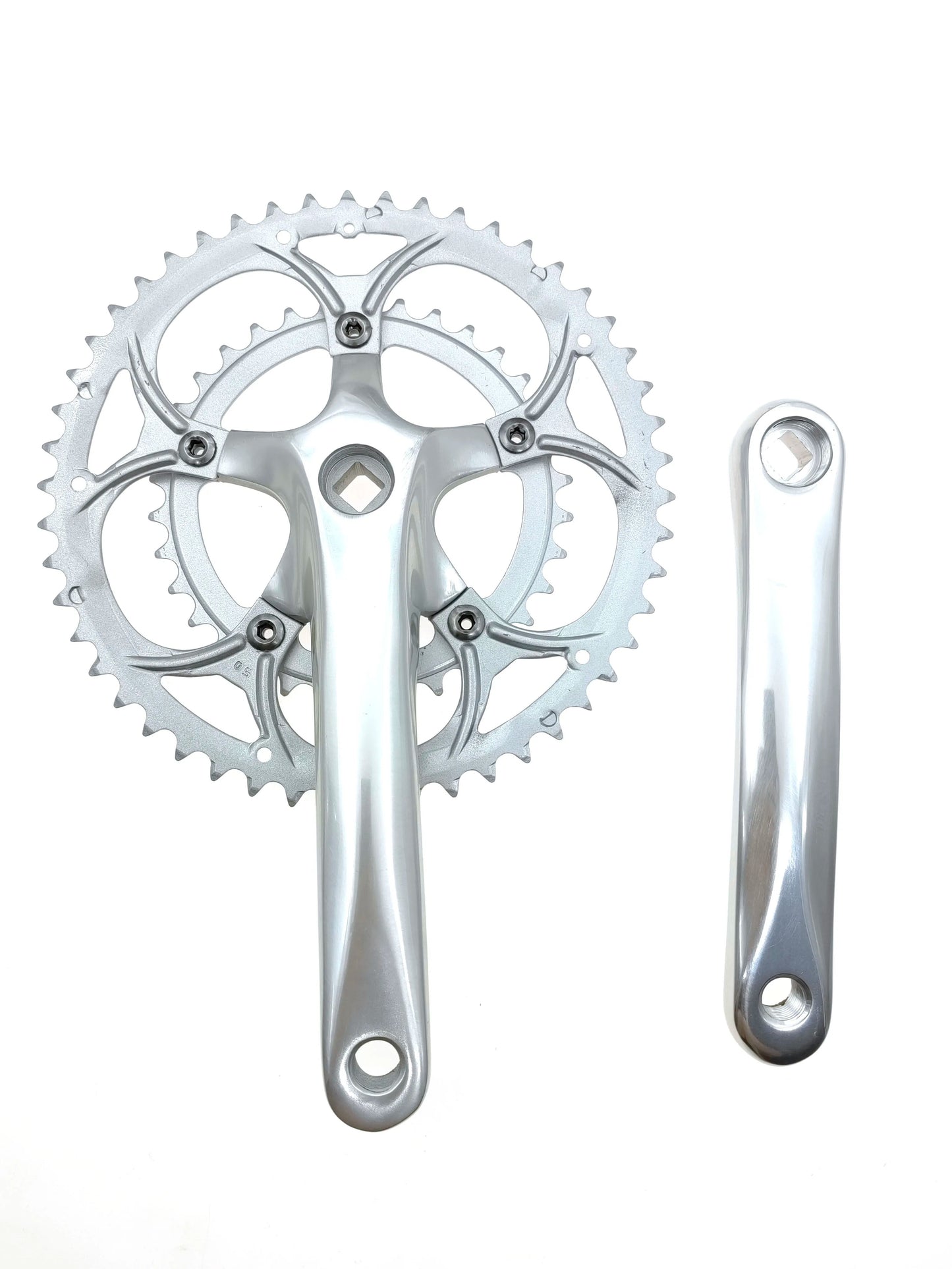 50/34T Road Bike Crankset BCD 110mm 8/9 Speed Diamond Hole Double Sprockets Bicycle Cranks Parts Chainwheel Bike Accessories