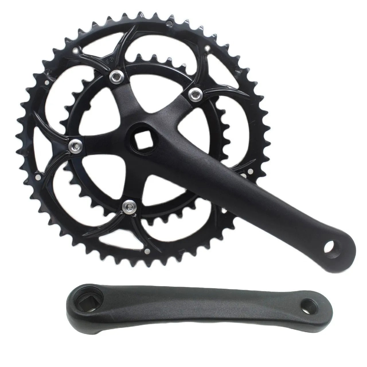 50/34T Road Bike Crankset BCD 110mm 8/9 Speed Diamond Hole Double Sprockets Bicycle Cranks Parts Chainwheel Bike Accessories