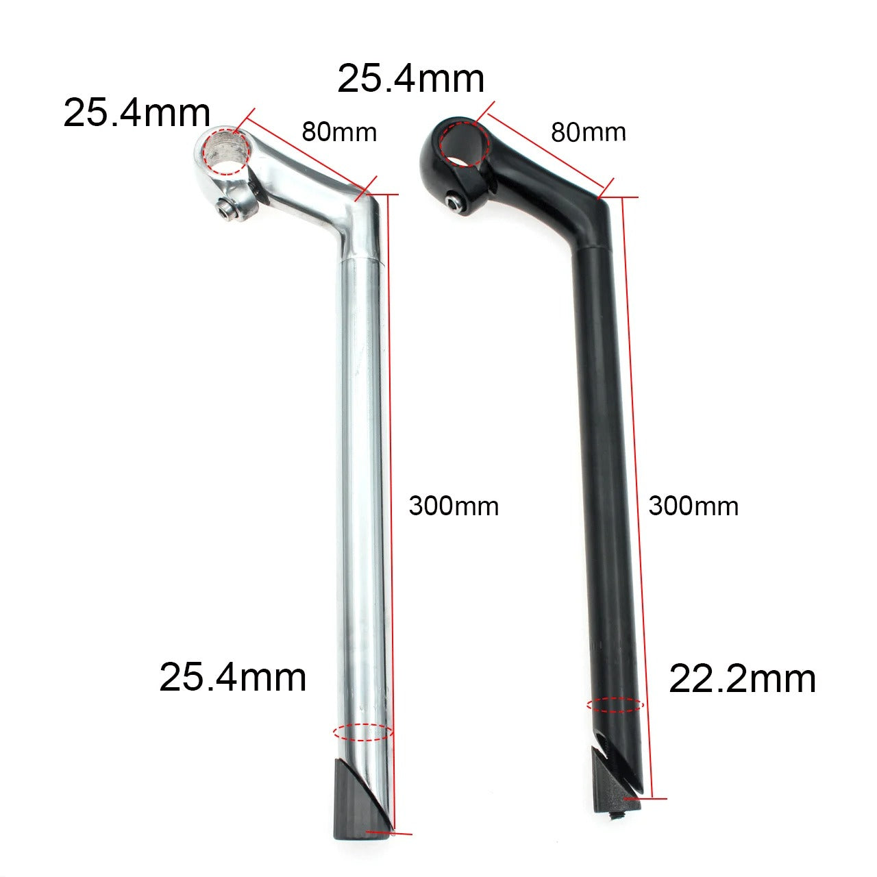 25.4mm*22.2mm Bicycle Handlebar Stem Gooseneck Design Fixed Gear Bike Road Bicycle Aluminum Steel riser Bicycle Accessories part