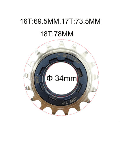 DNP 16T 17T 18T 34mm Single Speed Bicycle Freewheel BMX/Fixed Gear/Road Bicycle Steel Flywheel Sprocket Bicycle Accessories