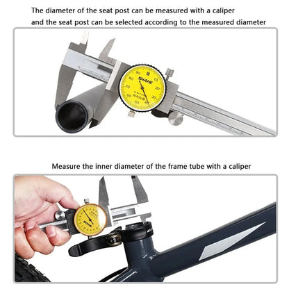 27.2 28.6 31.8 34mm Suspension Damping Seat Tube E-bike Seatpost 300 350 500 550 600mm Folding Bike Aluminum Alloy Saddle Pole