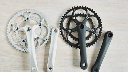 50/34T Road Bike Crankset BCD 110mm 8/9 Speed Diamond Hole Double Sprockets Bicycle Cranks Parts Chainwheel Bike Accessories